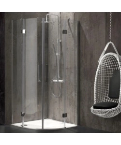 BOX DOCCIA "STELLA" SEMICIRCOLARE ALLUMINIO CROMATO, 80X80X190 CM
